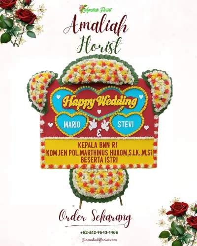 Karangan Papan Bunga Pernikahan di Karang Kidul